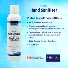 Load image into Gallery viewer, 6 x 237mL Bundle of Hand Sanitizer Ethyl 70%