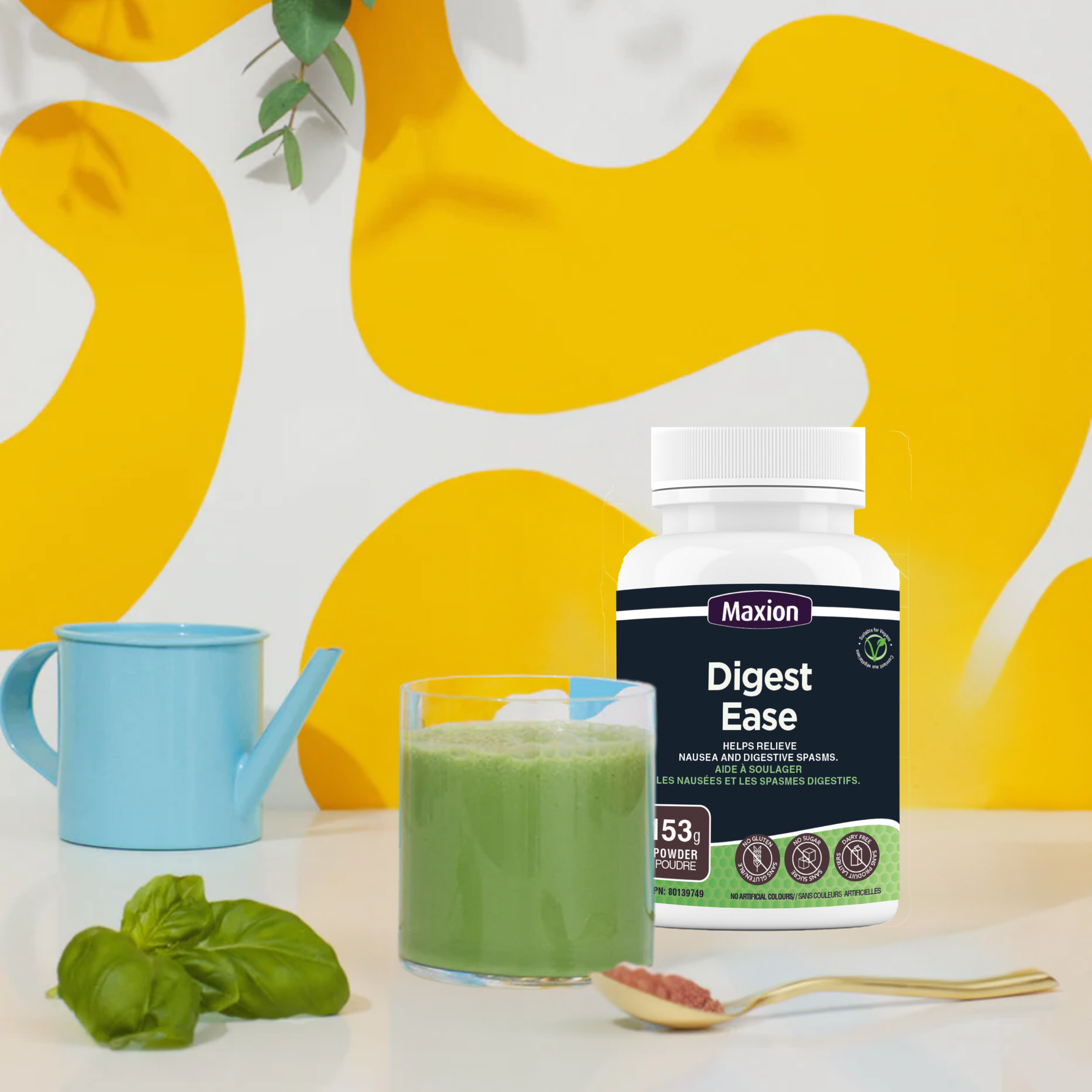 Maxion Digest Ease, 153g Powder with Milk Thistle, Ginger, Cranberry and Prickly-Pear Leaf to Help Relieve Nausea and Digestive Spasms