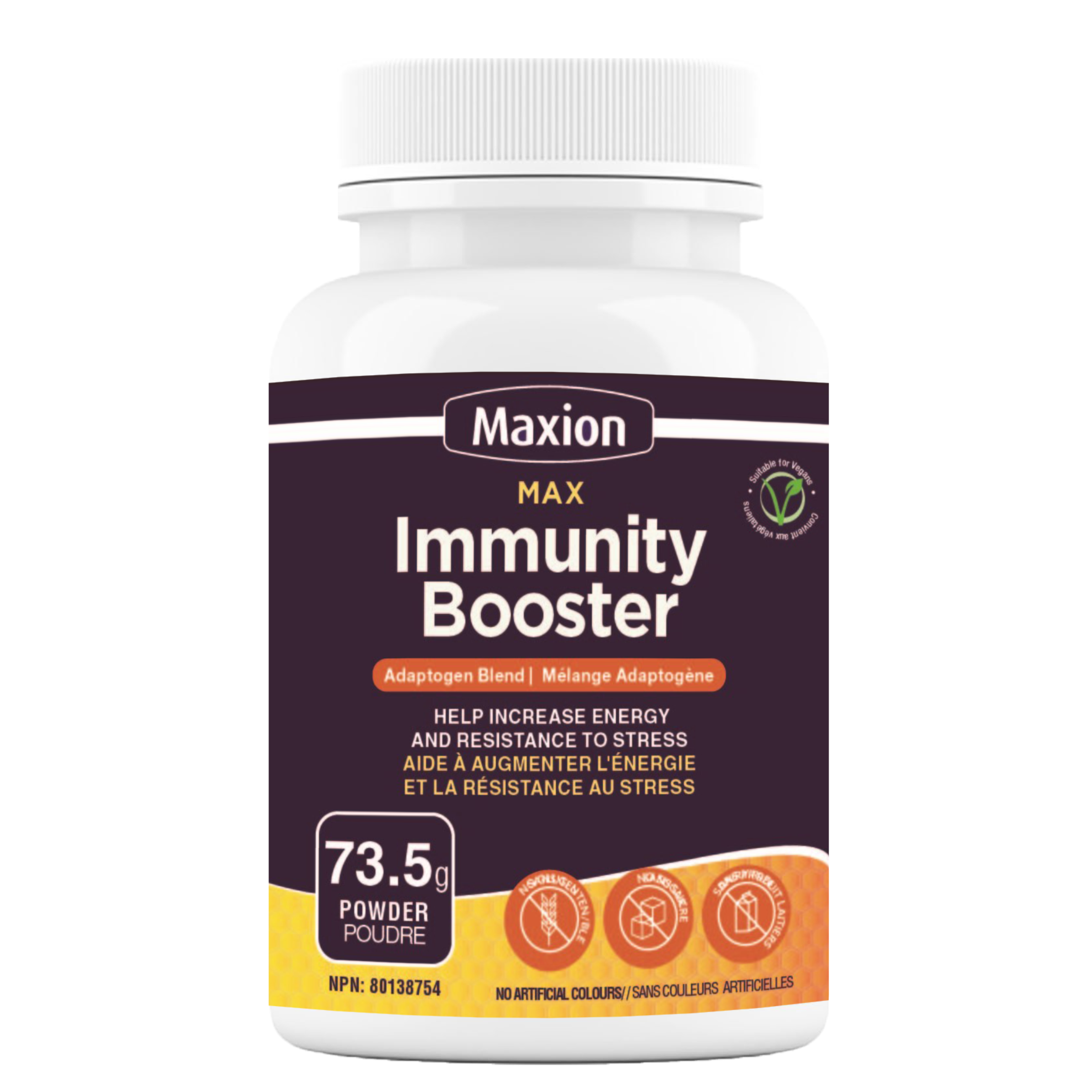 Maxion Immunity Booster, 73.5g Powder with Astragalus, Reishi, Lion's Mane and Chaga to Help Increase Energy and Resistance to Stress