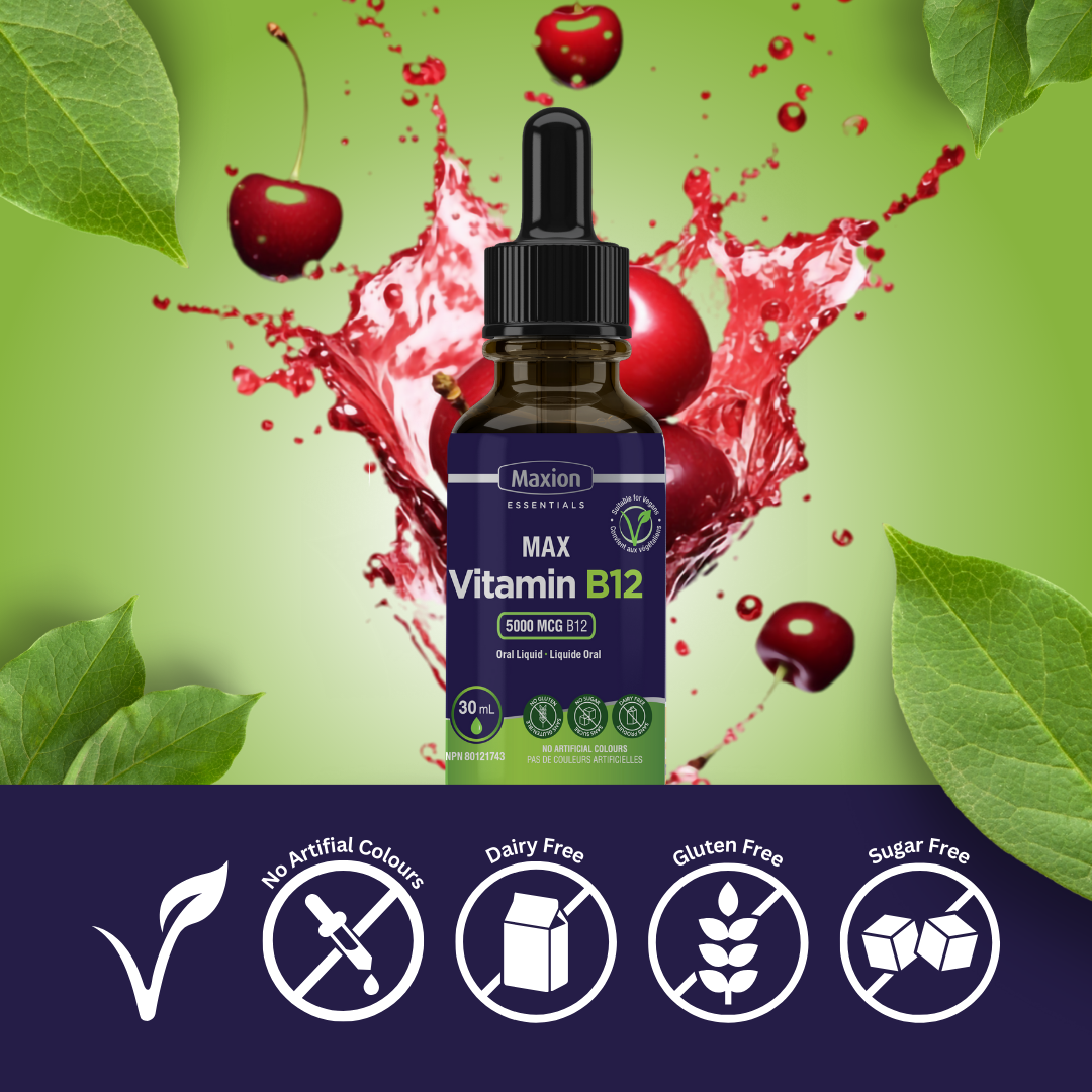 MAX Vitamin B12 5000 mcg - Essential for energy production and memory improvement