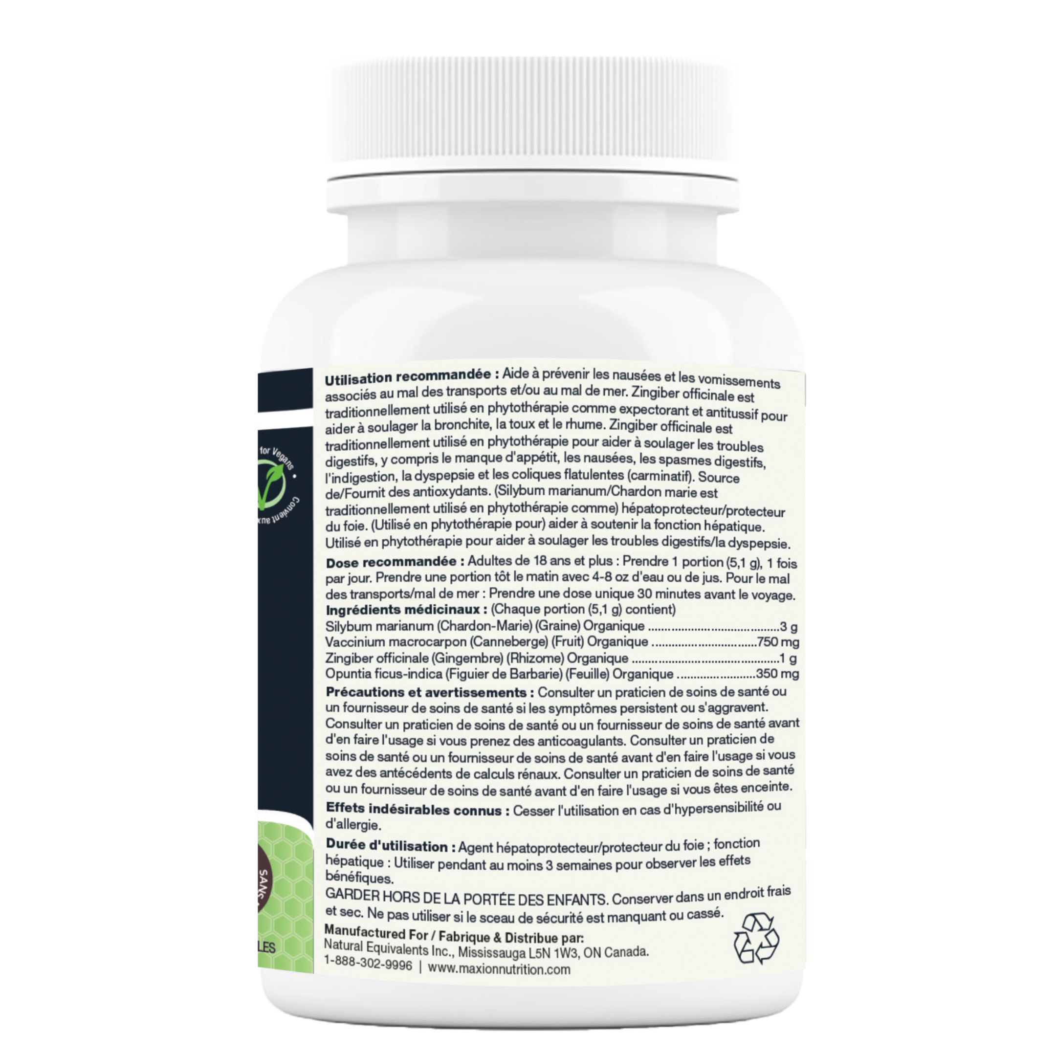 Maxion Digest Ease, 153g Powder with Milk Thistle, Ginger, Cranberry and Prickly-Pear Leaf to Help Relieve Nausea and Digestive Spasms