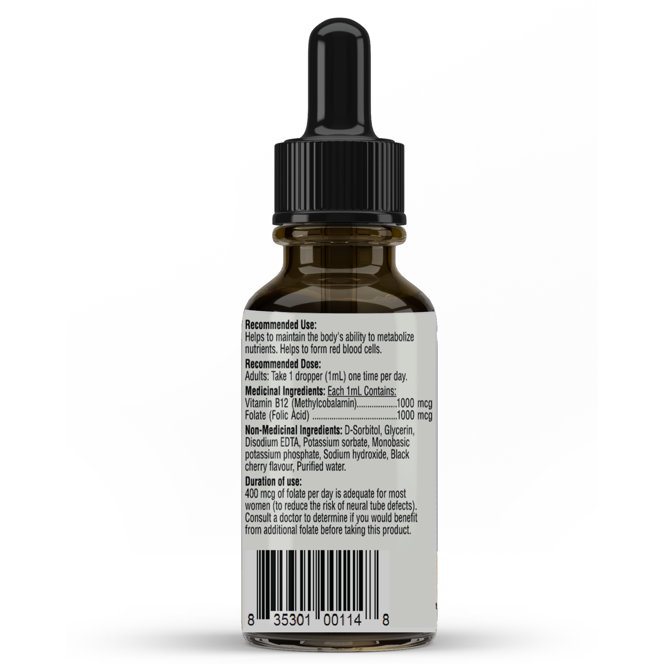 Max Vitamin B12 with Folic Acid - Essential for Energy Production and Improved Memory