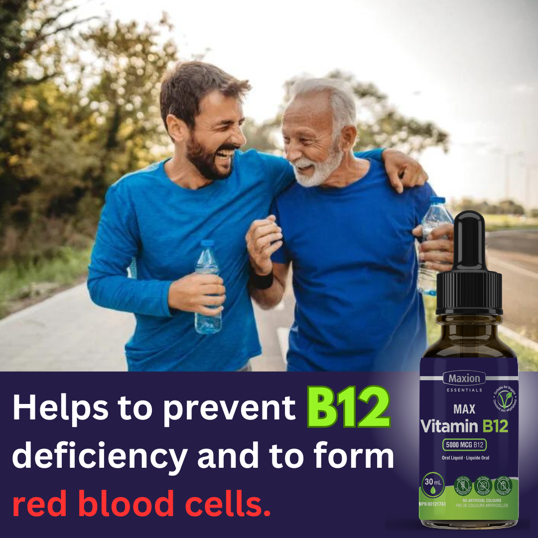 MAX Vitamin B12 5000 mcg - Essential for energy production and memory improvement