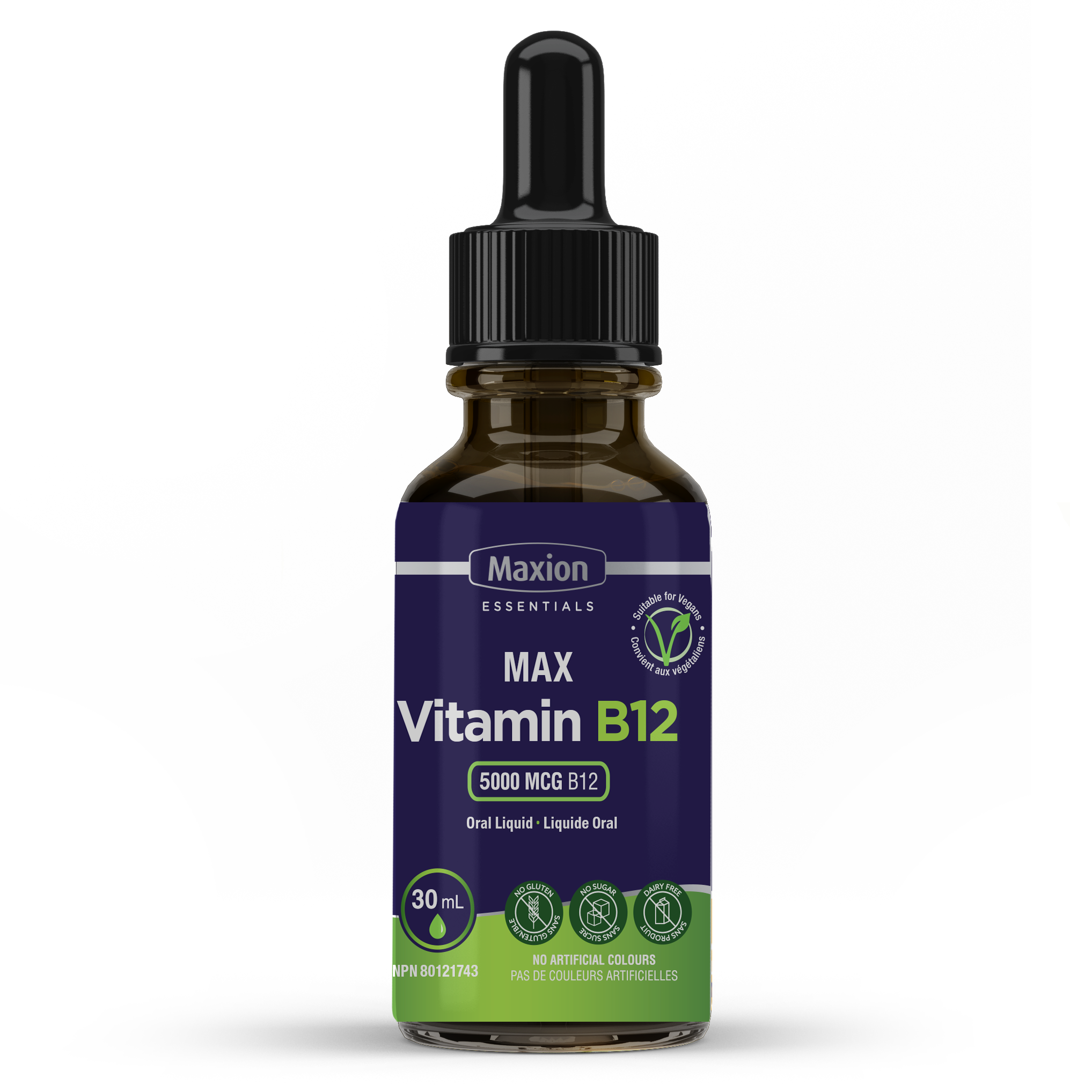 MAX Vitamin B12 5000 mcg - Essential for energy production and memory improvement