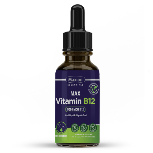 MAX Vitamin B12 5000 mcg - Essential for energy production and memory improvement