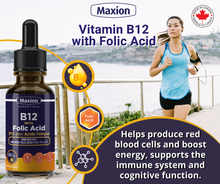 Load image into Gallery viewer, Max Vitamin B12 with Folic Acid - Essential for Energy Production and Improved Memory