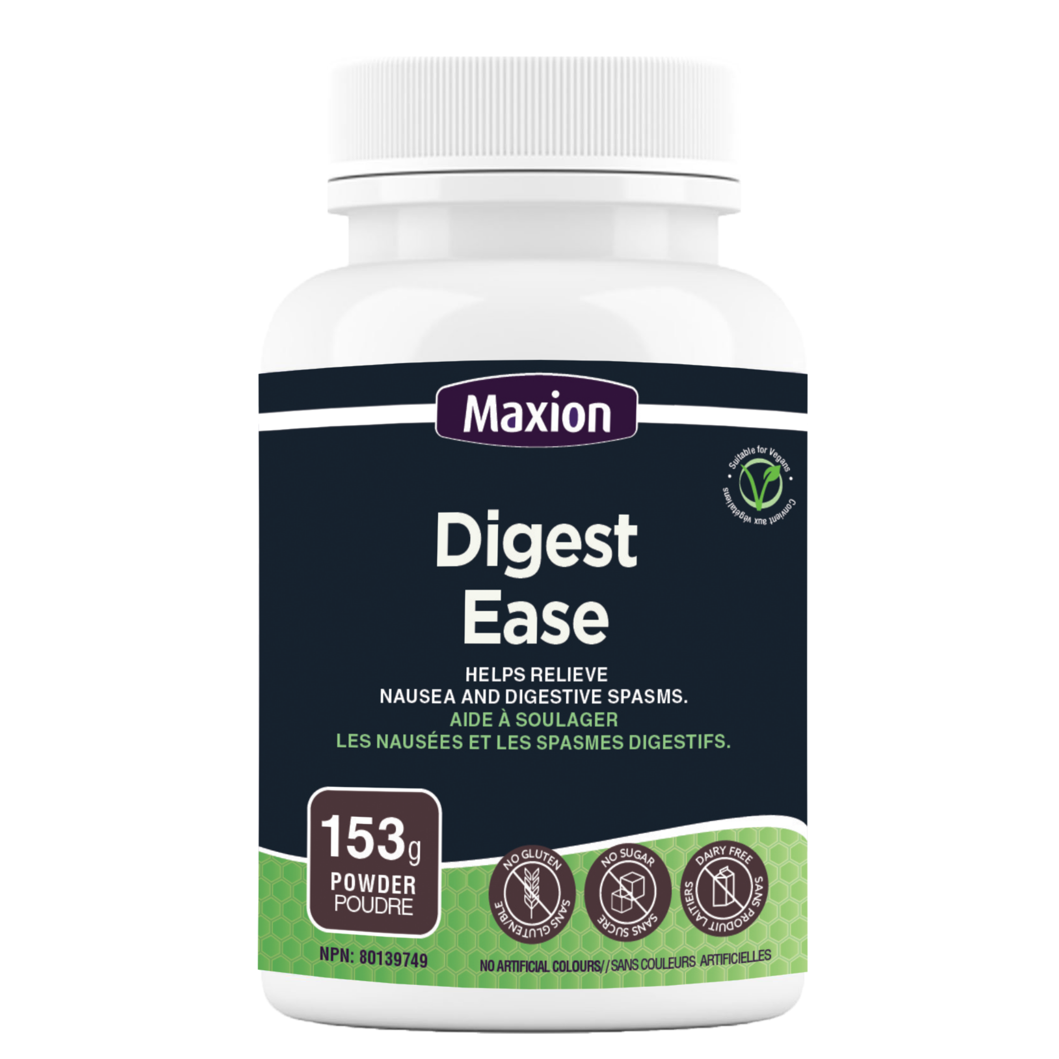 Maxion Digest Ease, 153g Powder with Milk Thistle, Ginger, Cranberry and Prickly-Pear Leaf to Help Relieve Nausea and Digestive Spasms