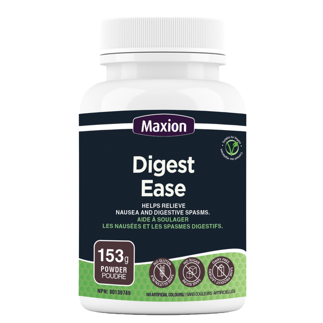 Maxion Digest Ease, 153g Powder with Milk Thistle, Ginger, Cranberry and Prickly-Pear Leaf to Help Relieve Nausea and Digestive Spasms