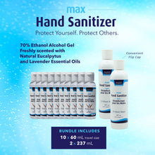 Load image into Gallery viewer, 10 x 60mL + 2 x 237mL Bundle of Hand Sanitizer Ethyl 70%